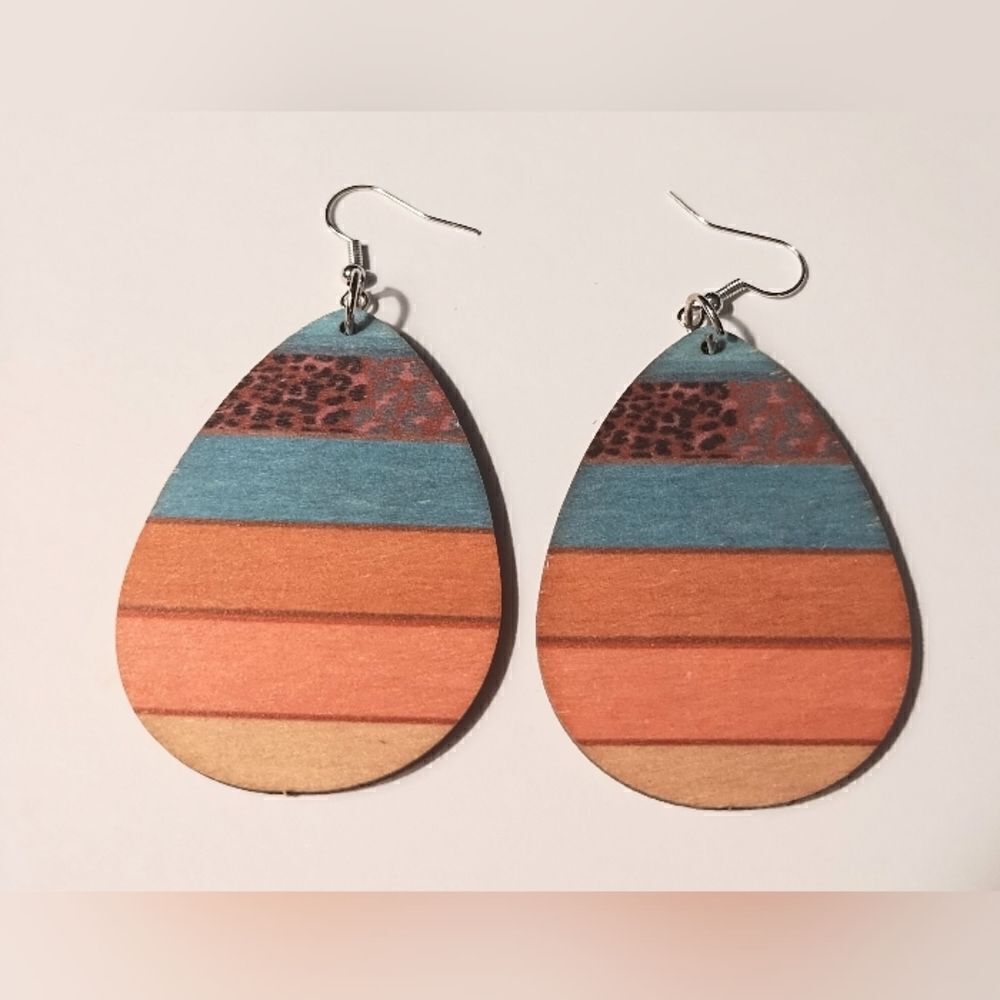 Women's dangle earrings‎ Western wooden new d77